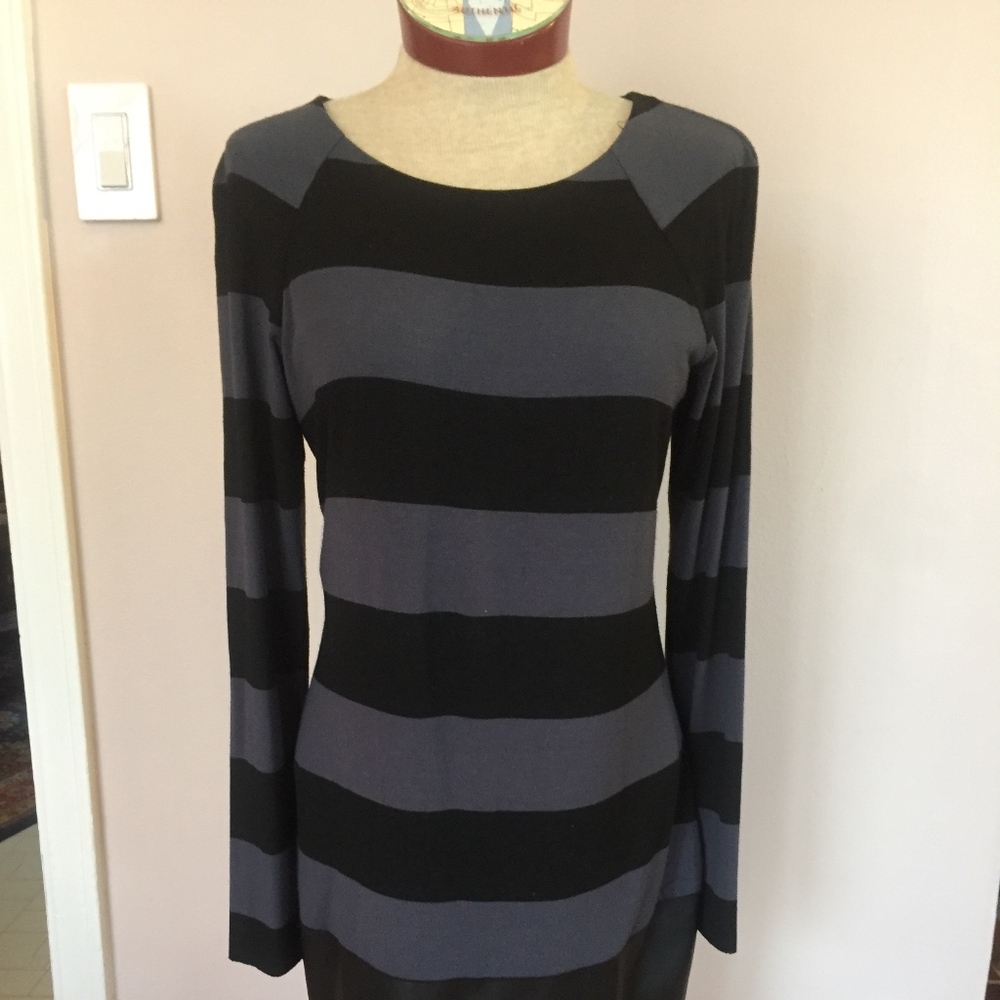 Bailey 44 Striped Dress with Faux Leather